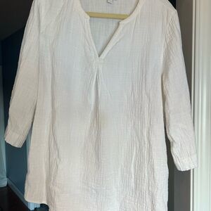 J Jill Women's White gauze Blouse